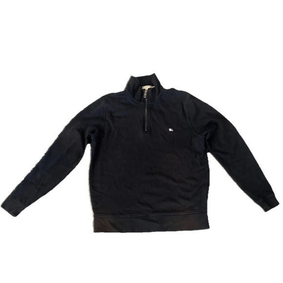 Burberry London Men’s Nova 1/4 Zip Black Pullover Size Large Used - Picture 1 of 7